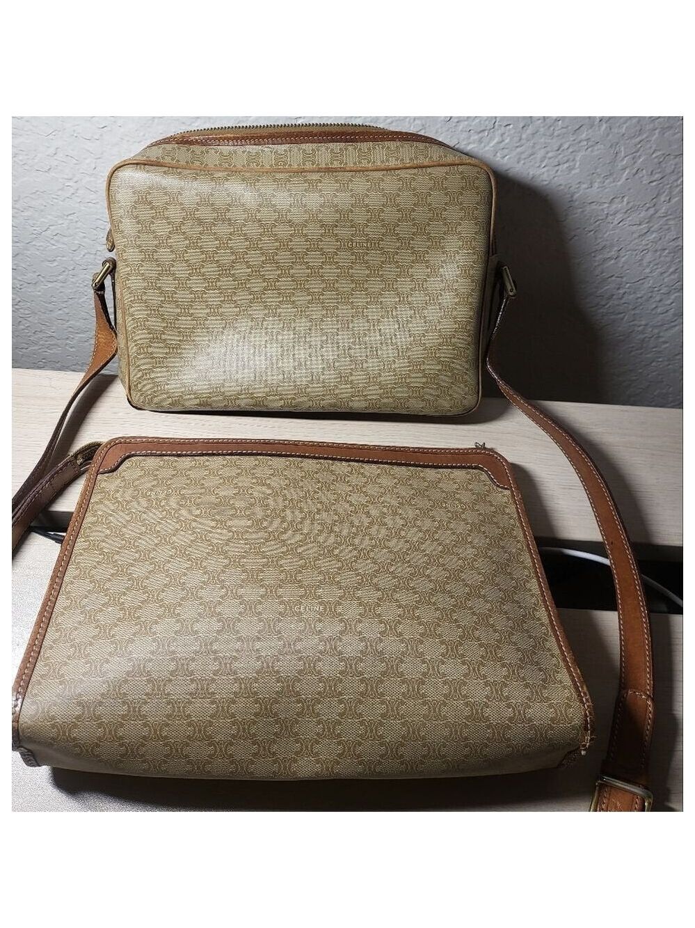 2 Celine Bags!! Crossbody bag and Matching Pouch/Strapless Bag - Picture 2 of 12